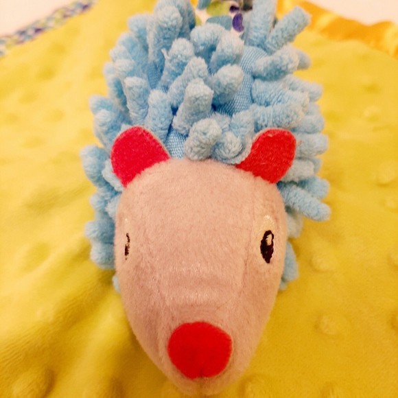 Early Years Hedgehog Lovey Security Blanket Plush Dots Clip Satin Trim Back Toy - Picture 6 of 16